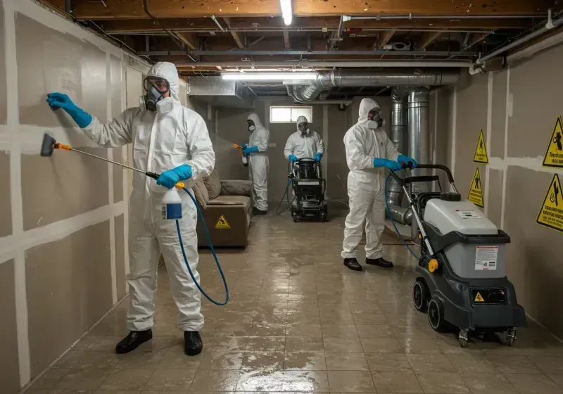 Basement Moisture Removal and Structural Drying process in West New York, NJ